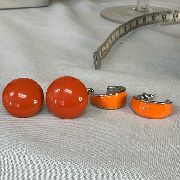 Two pair of vintage orange earrings - Picture 4 of 6